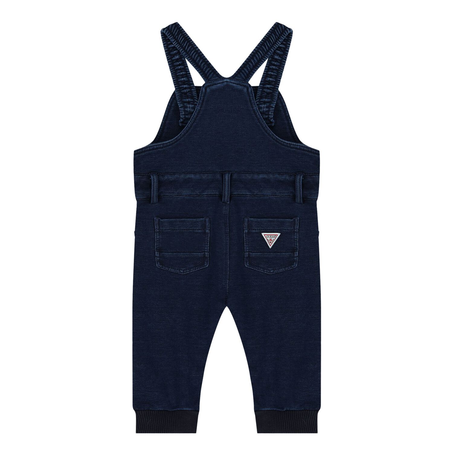 Baby Boys Navy Blue Logo Denim Dungarees, 1, hi-res