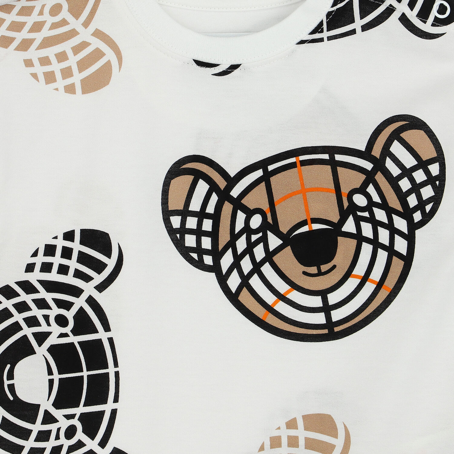 White Thomas Bear Baby Romper, 1, hi-res