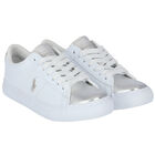 Girls White Logo Trainers, 2, hi-res