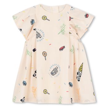 Baby Girls Beige Logo Dress