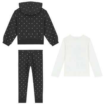 Girls White & Grey 3-Piece Tracksuit