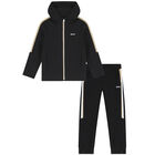 Boys Black Logo Tracksuit, 1, hi-res