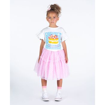 Girls Pink Polka Dot Skirt