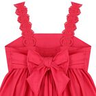 Girls Pink Pleated Satin Dress, 1, hi-res
