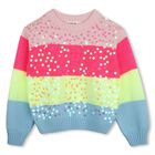 Girls Multi-Coloured Sequin Striped Jumper, 1, hi-res