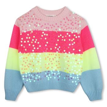 Girls Multi-Coloured Sequin Striped Jumper
