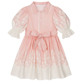 Girls Pink & White Floral Dress