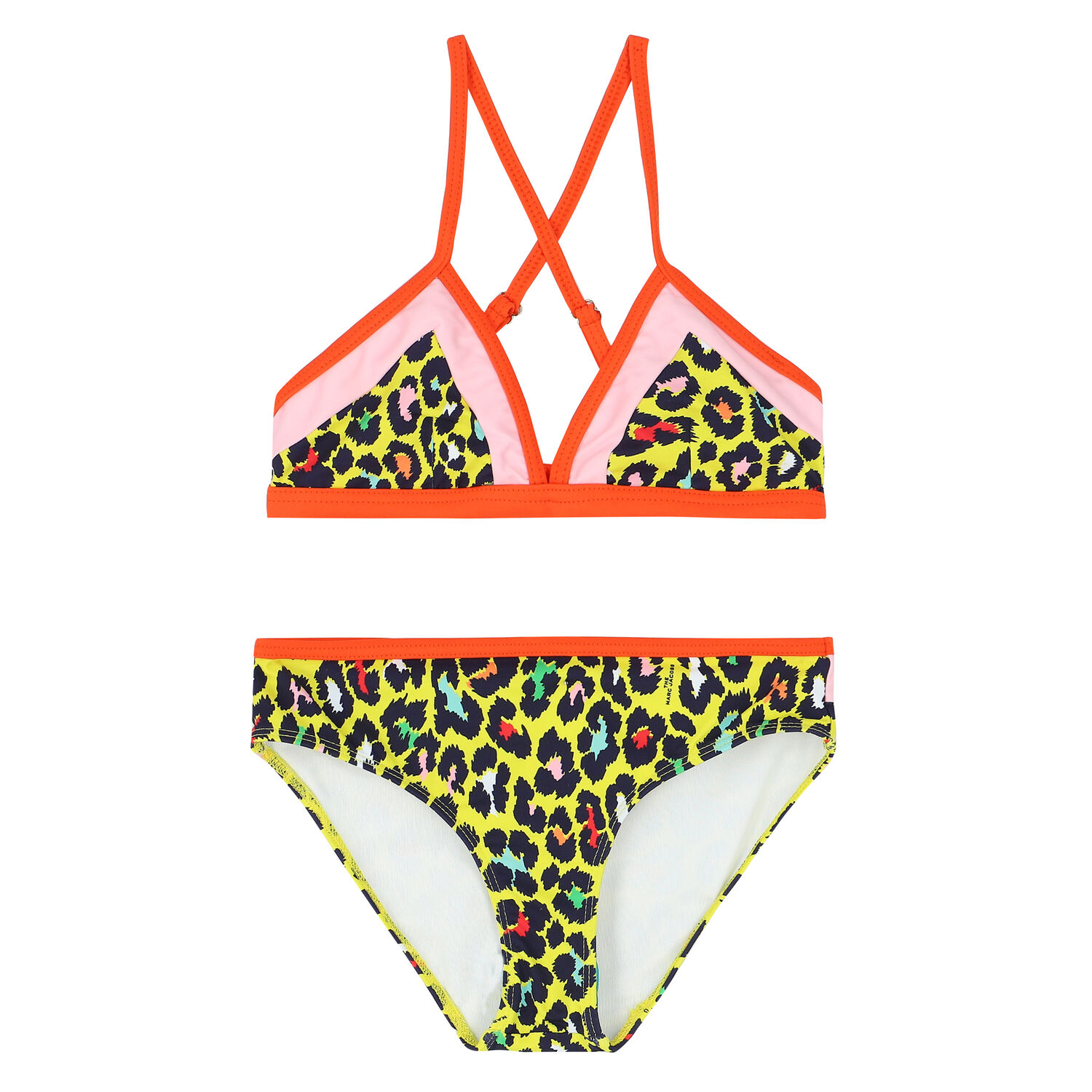 Girls Yellow Cheetah Biniki, 1, hi-res