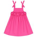 Girls Pink Ruffle dress, 1, hi-res