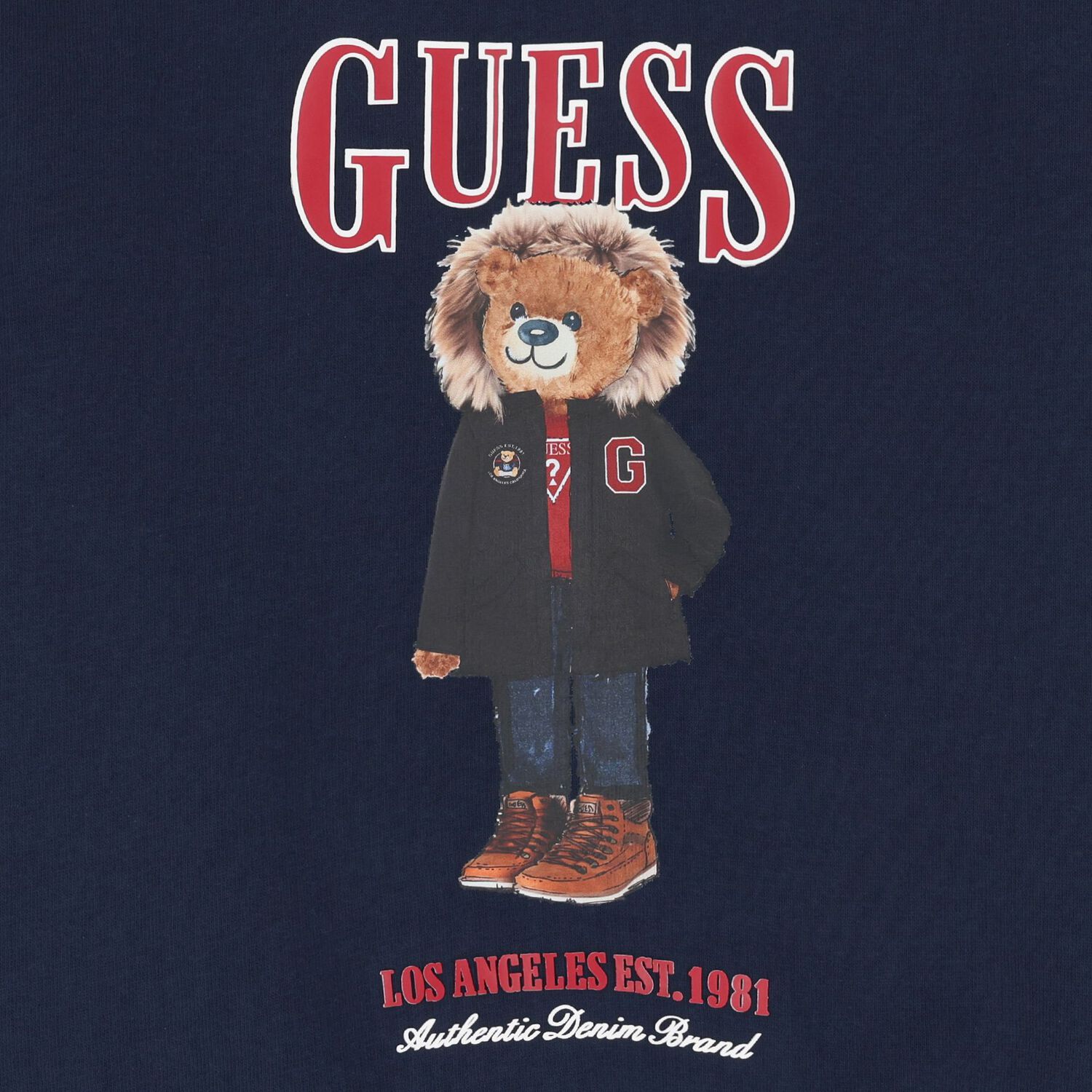 Boys Navy Blue Teddy Bear Sweatshirt, 4, hi-res