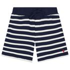 Boys Navy Blue & White Shorts, 1, hi-res
