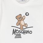 Younger White Teddy Bear Logo Long Sleeve Top, 1, hi-res