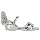 Girls Silver Butterfly Sandals, 1, hi-res
