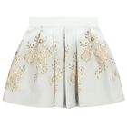 Girls White & Gold Skirt Set, 1, hi-res