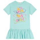 Girls Aqua Embellished Dress, 1, hi-res