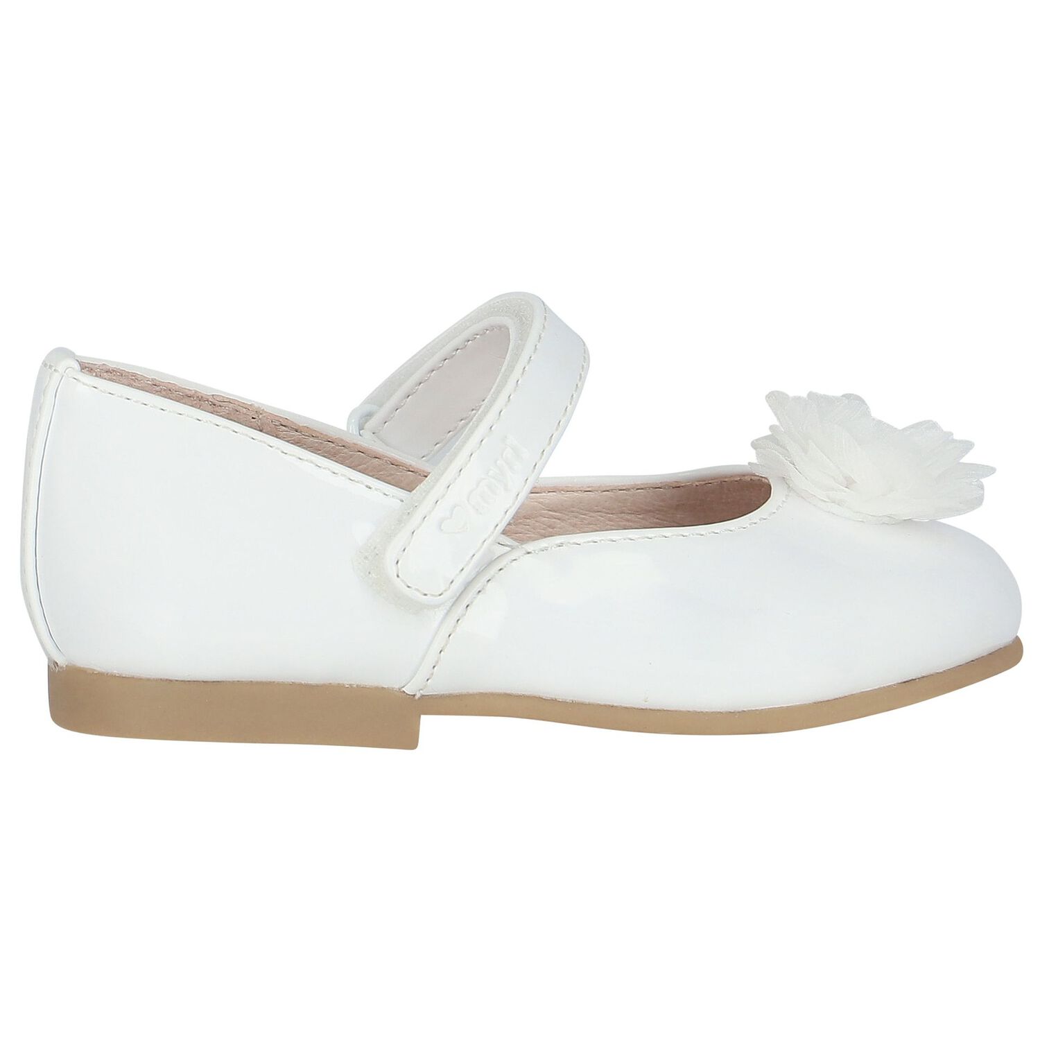 Younger Girls White Patent Leather Shoes, 1, hi-res image number null
