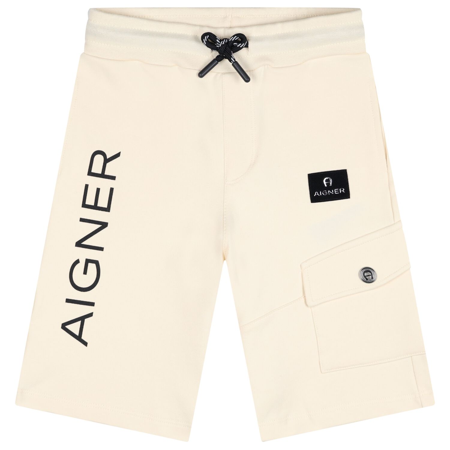 Boys Beige Logo Shorts, 2, hi-res