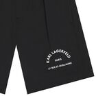 Boys Black Logo Swim Shorts, 1, hi-res