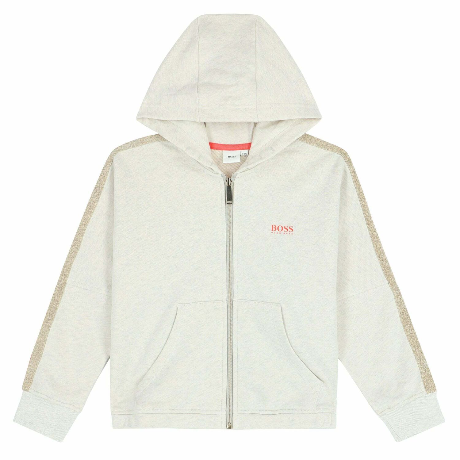 Girls Grey Logo Zip Up Top, 1, hi-res image number null