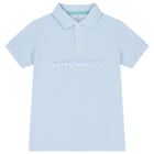 Boys Blue Logo Polo Shirt, 1, hi-res