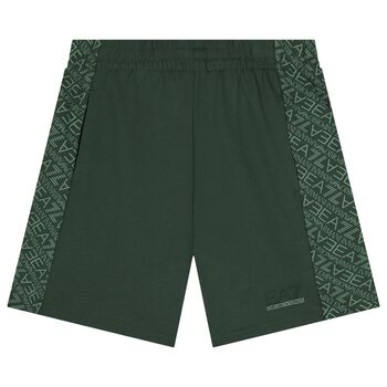 Boys Green Logo Shorts