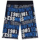 Boys Blue Logo Shorts, 2, hi-res