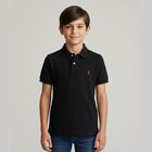 Boys Black Logo Polo Shirt, 1, hi-res