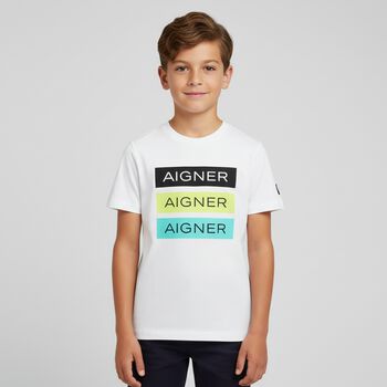 Boys White Logo T-Shirt