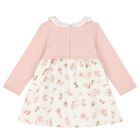 Baby Girls Pink & Ivory Floral Dress, 1, hi-res
