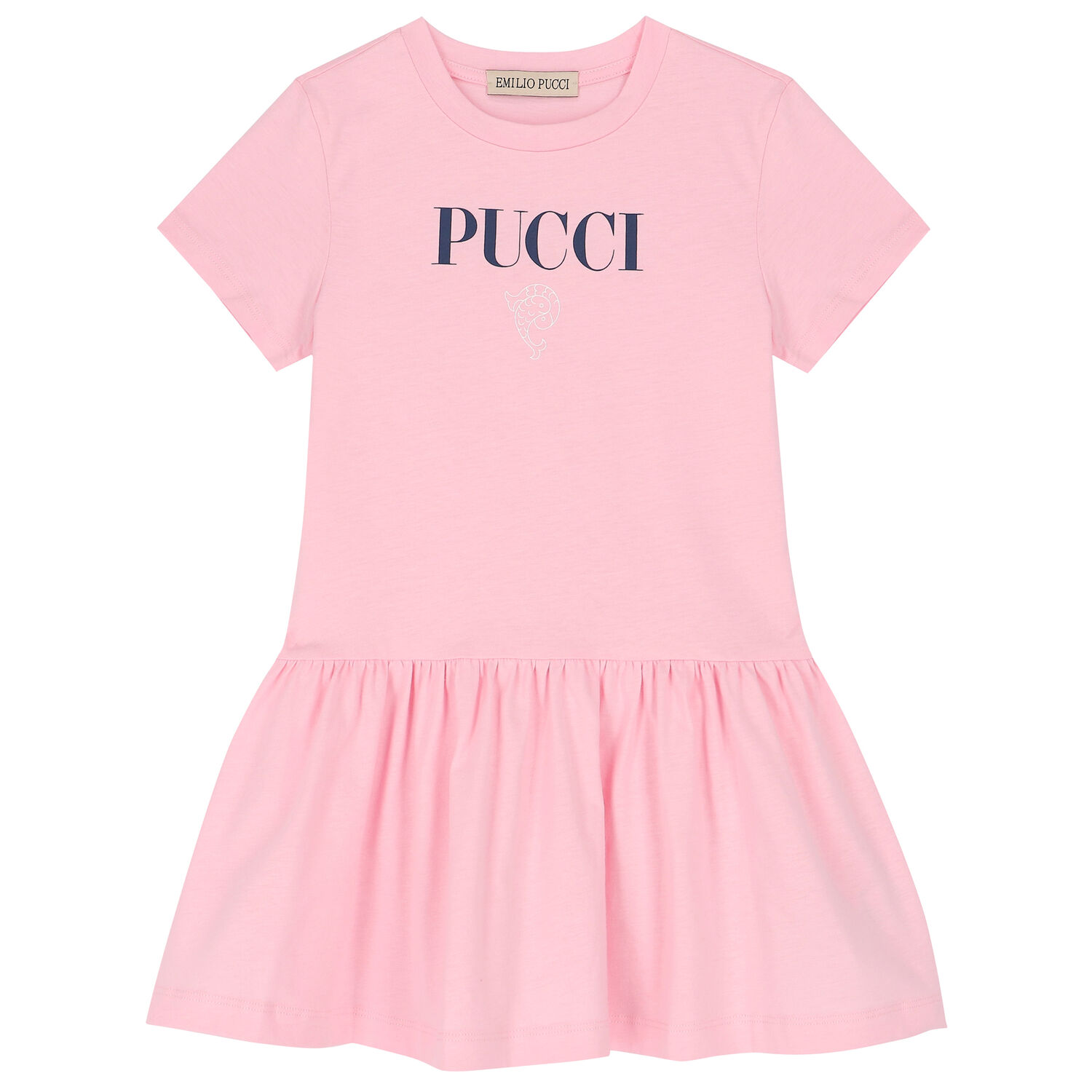 Girls Pink Logo Dress, 1, hi-res