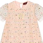 Girls Pink Logo Sequin Dress, 2, hi-res