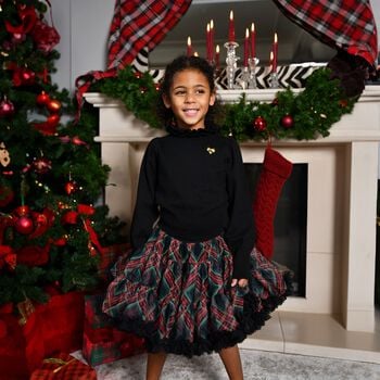 Girls Red & Green Tartan Pixie Skirt