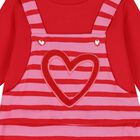 Baby Girls Pink & Red Heart Romper, 1, hi-res