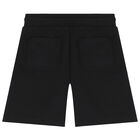 Boys Black Logo Shorts, 1, hi-res