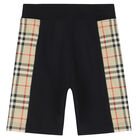 Boys Black & Beige Shorts, 1, hi-res