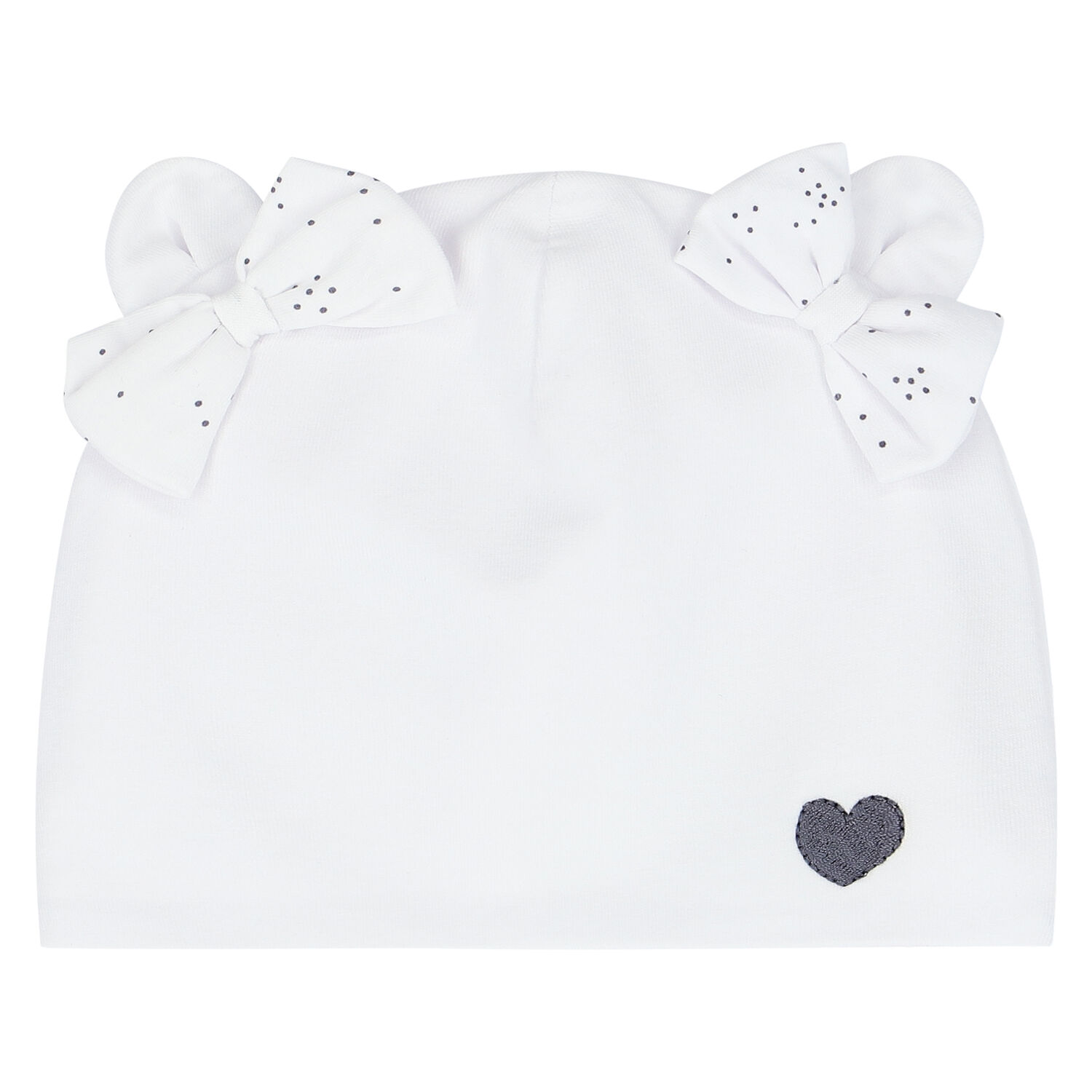 Baby Girls White Bow Hat, 1, hi-res