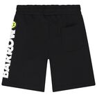 Boys Black Logo Shorts, 1, hi-res