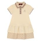 Younger Girls Beige Logo Polo Dress, 2, hi-res