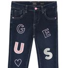 Girls Blue Logo Denim Jeans, 1, hi-res