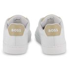 Boys White Logo Trainers, 1, hi-res