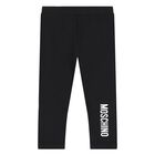 Younger Girls Black Logo Leggings, 2, hi-res