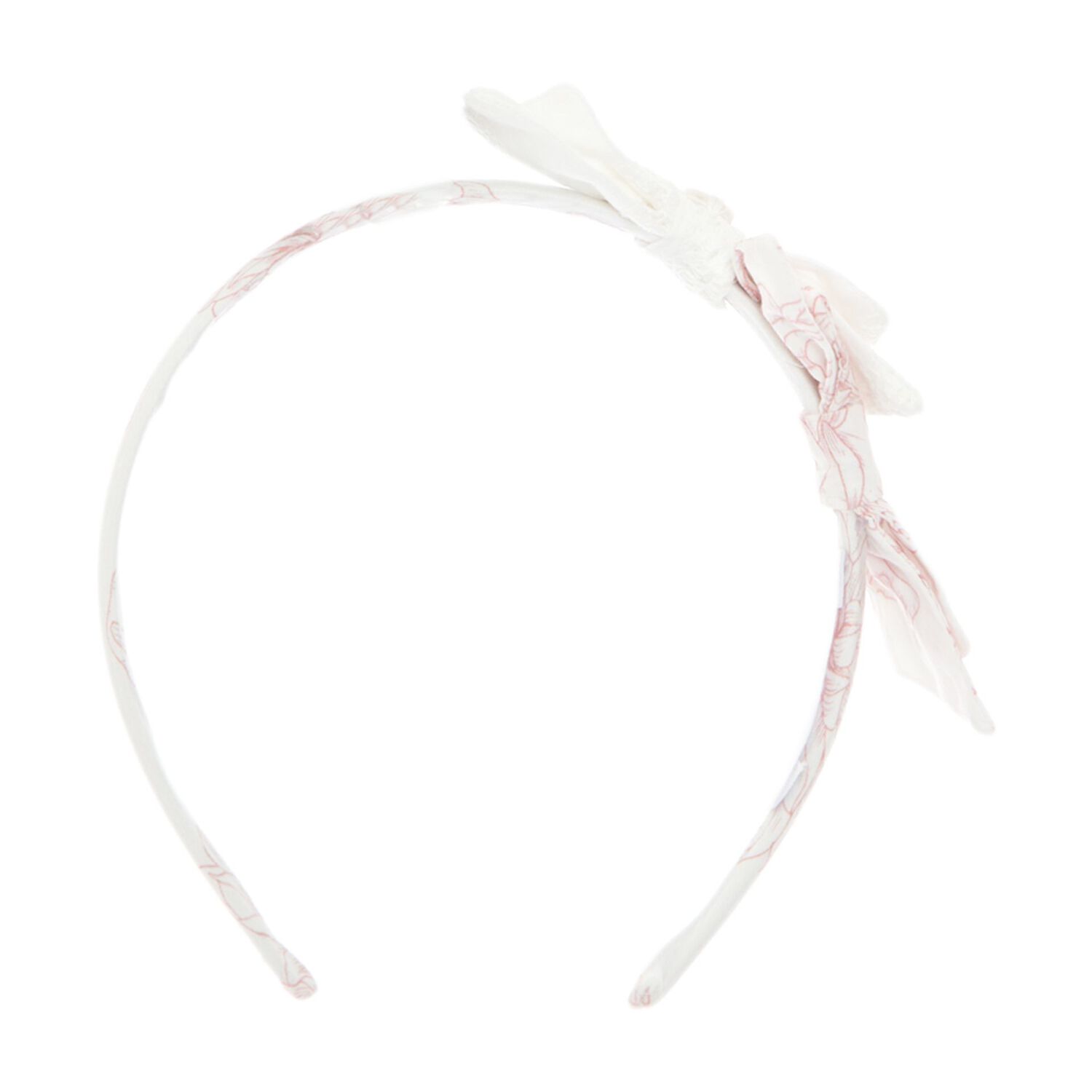 Girls Ivory Floral Chiffon Headband, 1, hi-res image number null