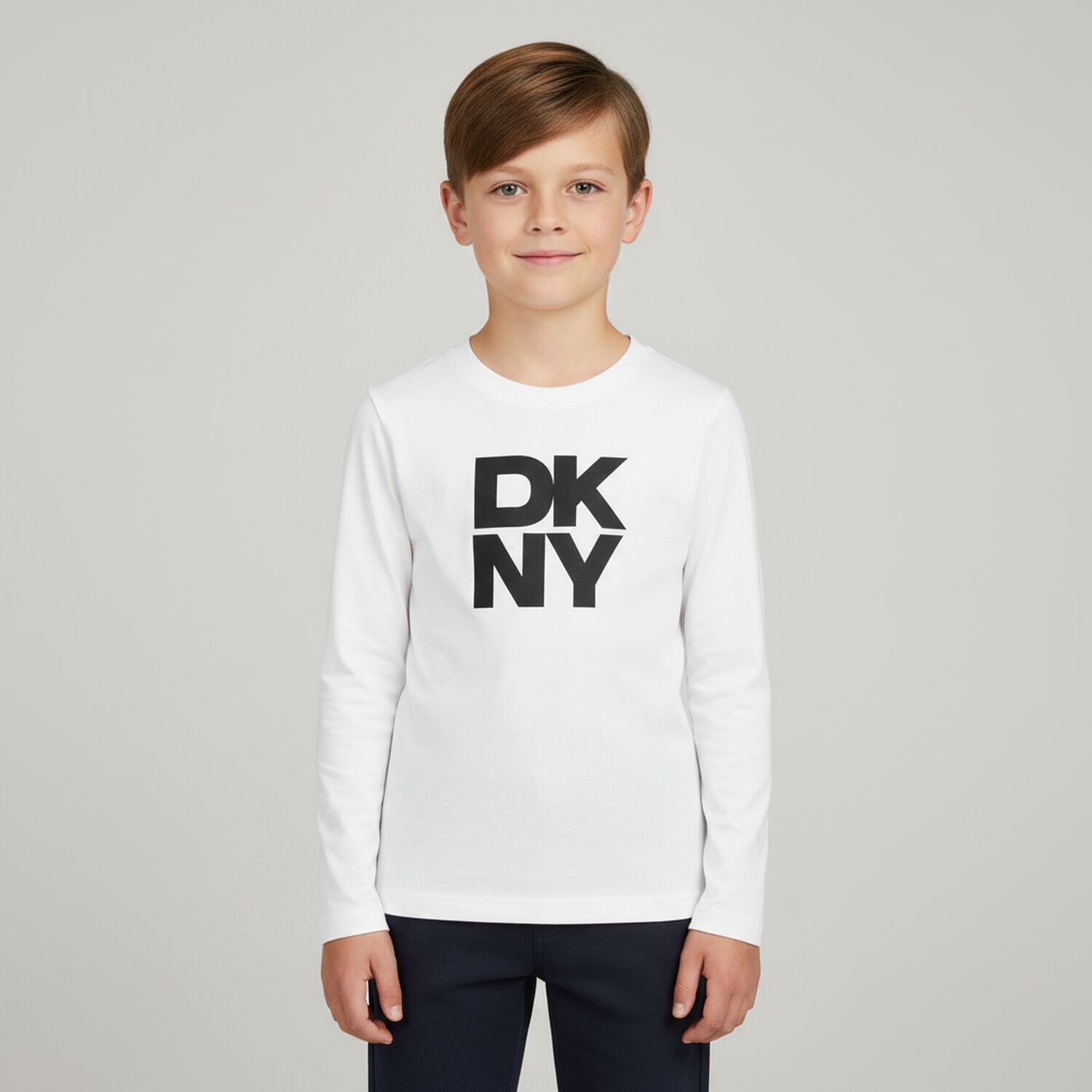 White Logo Long Sleeve Top, 2, hi-res