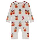 Grey Reindeer Christmas Baby Romper, 1, hi-res
