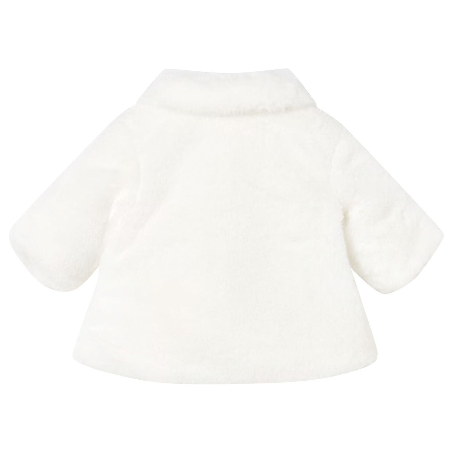 Baby Girls Ivory Faux Fur Coat, 1, hi-res