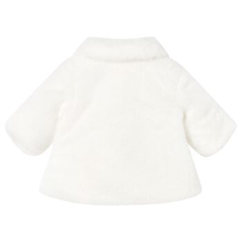 Baby Girls Ivory Faux Fur Coat