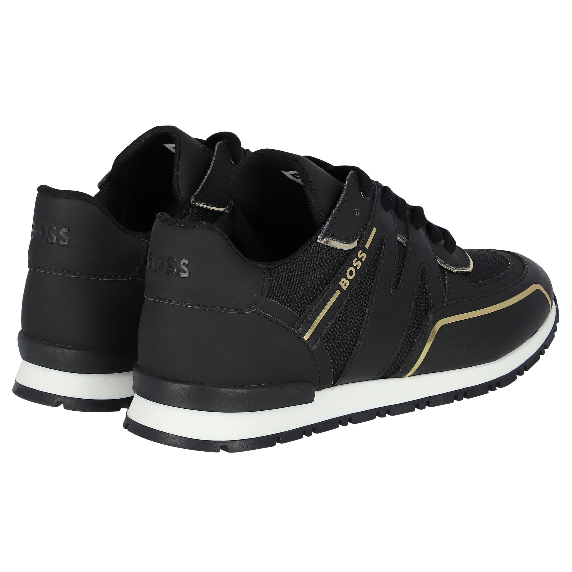 Black and gold boss trainers online