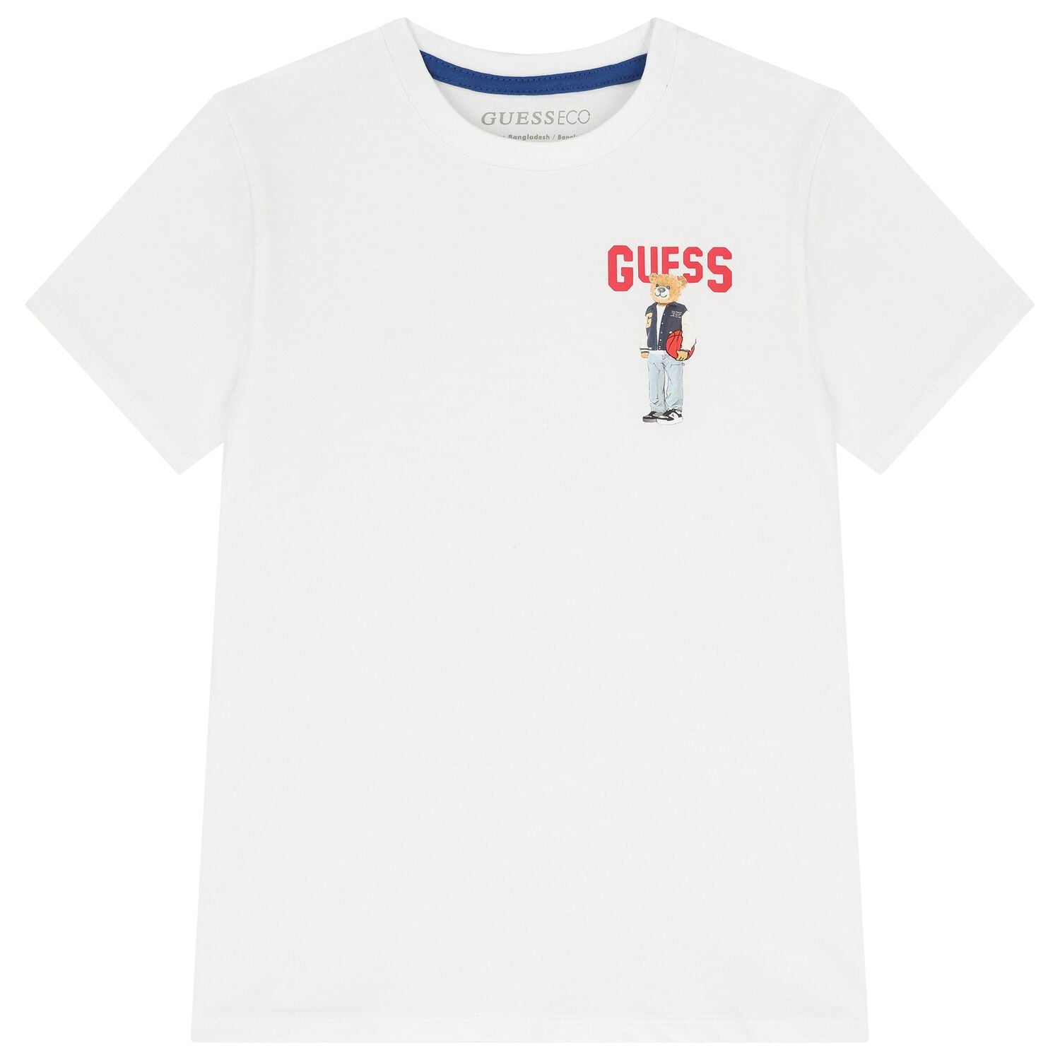 Boys White Teddy Bear Logo T-Shirt, 2, hi-res