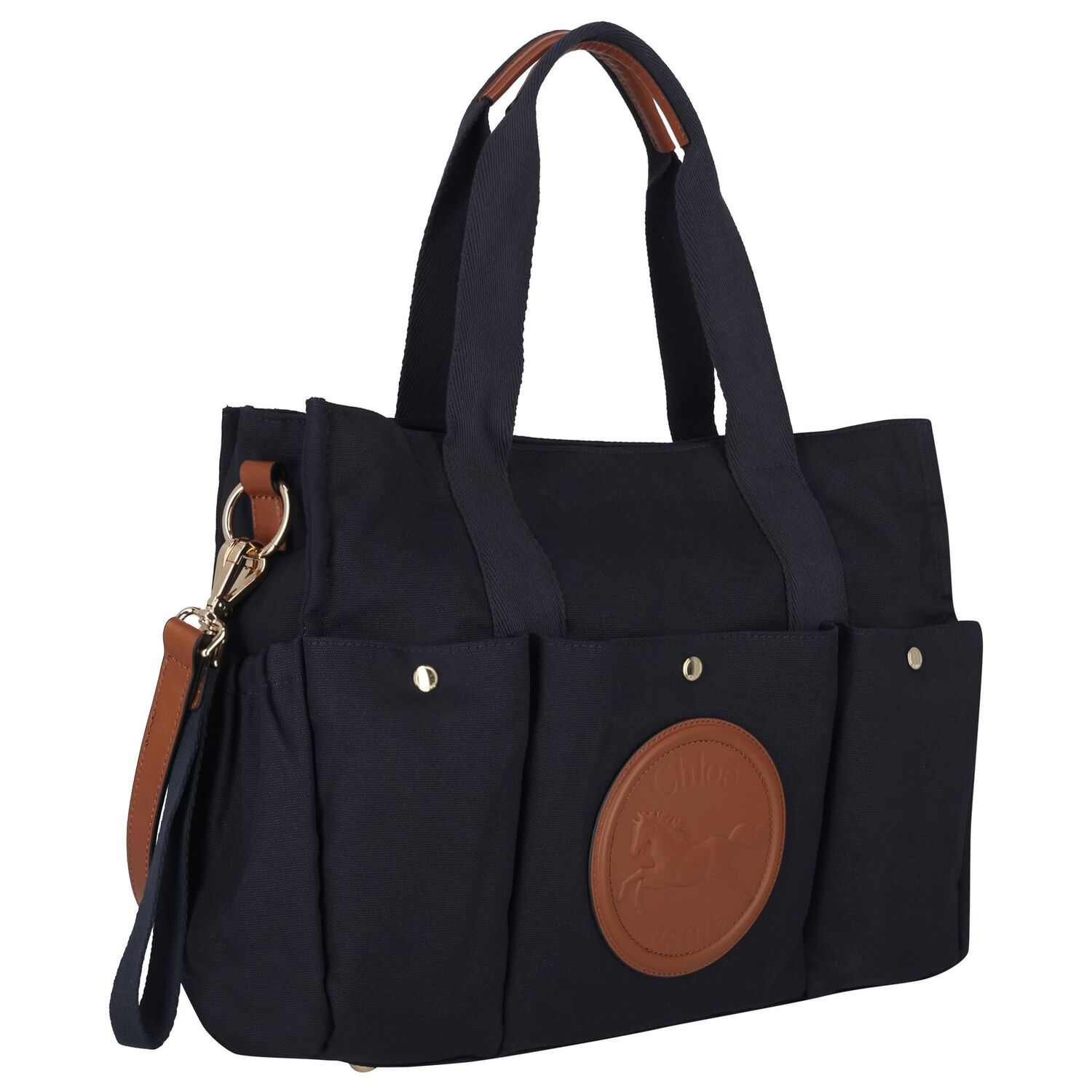 Navy Blue Horse Medal Baby Changing Bag ( 41cm ), 1, hi-res