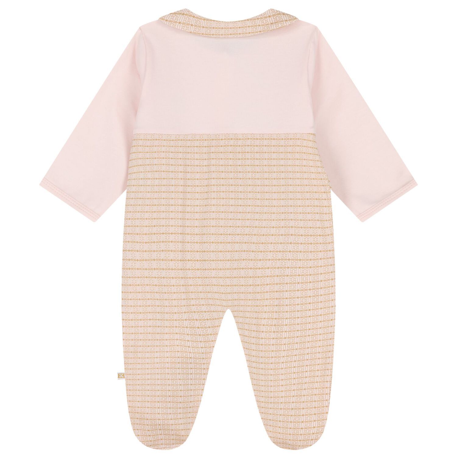 Baby Girls Pink & Gold Logo Babygrow, 2, hi-res